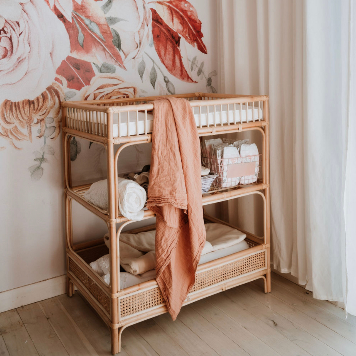 Kaia Rattan Baby Change Table -HarvestDesignLiving
