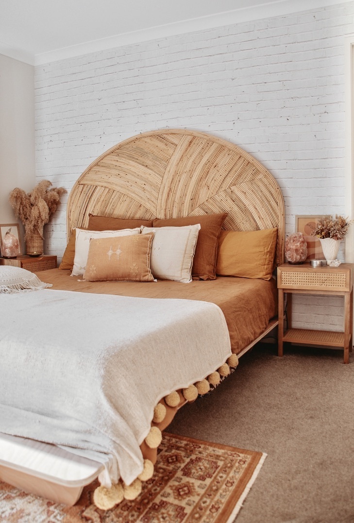 Round rattan bedhead online