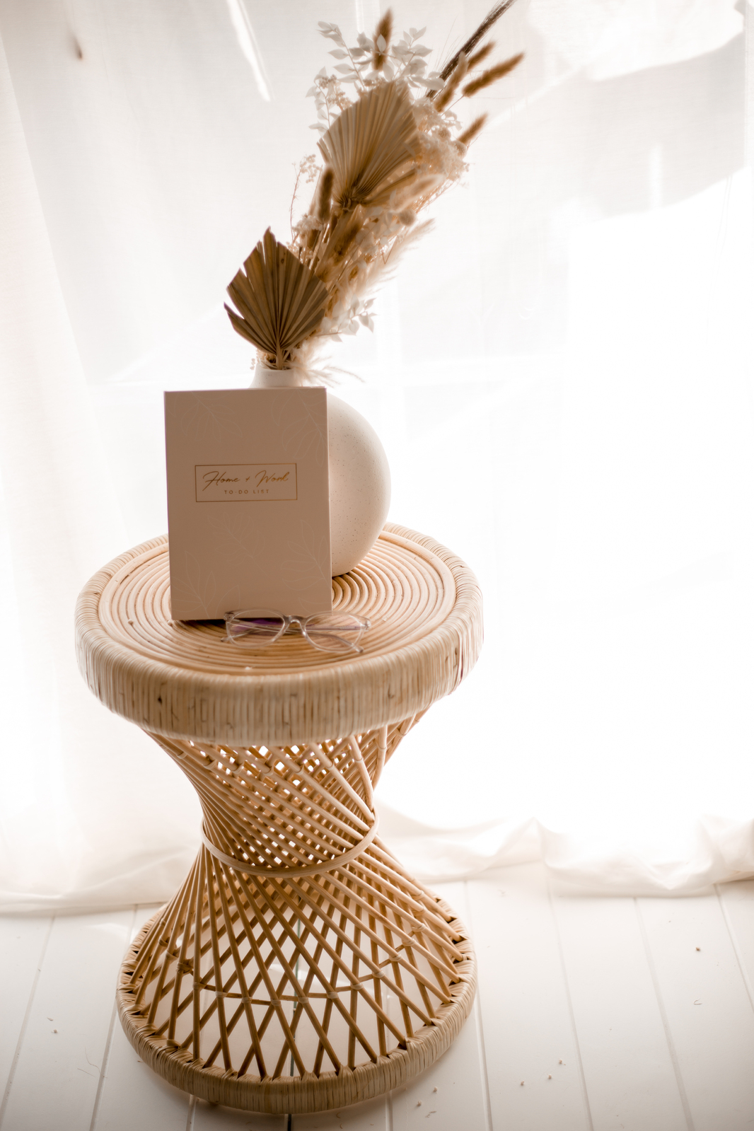 Rattan hourglass discount side table