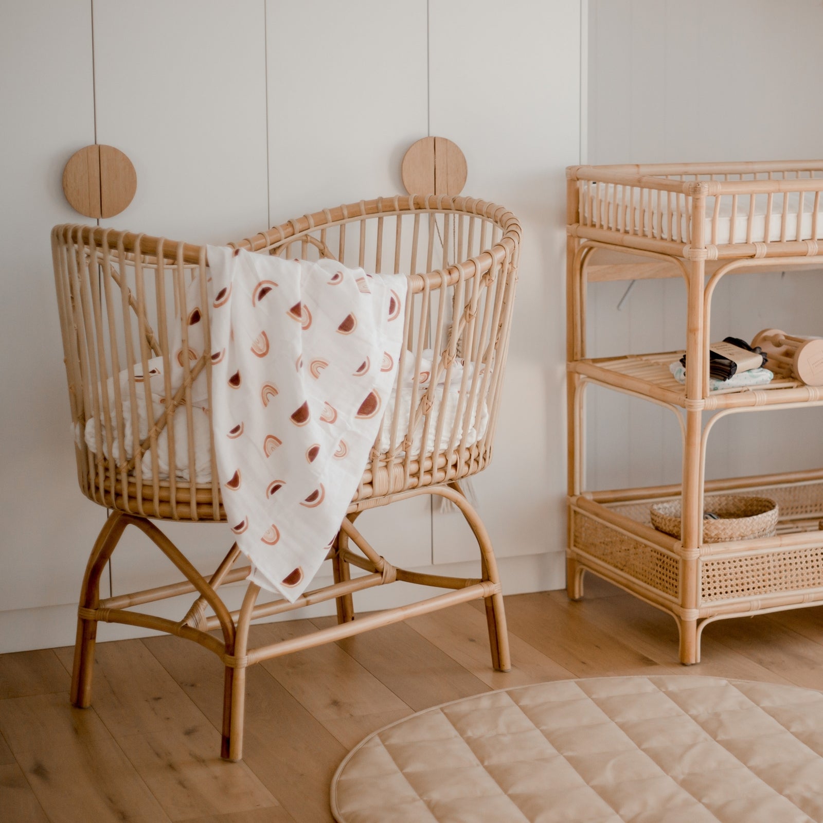 Charlotte Rattan Bassinet - Harvest Design Living