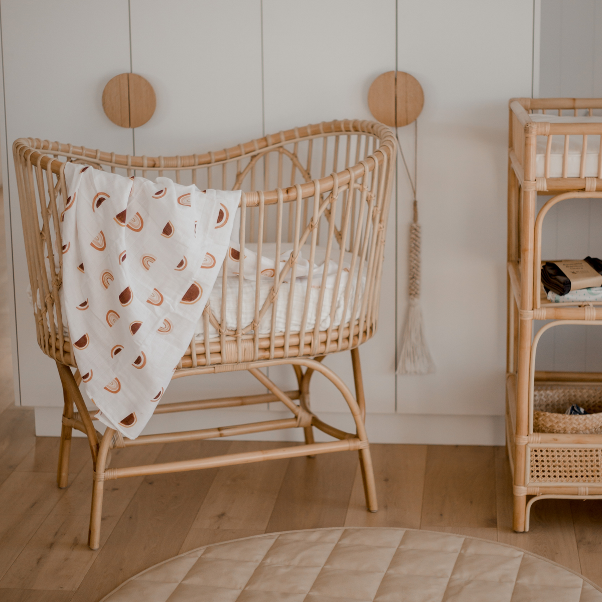 Charlotte Rattan Bassinet - Harvest Design Living