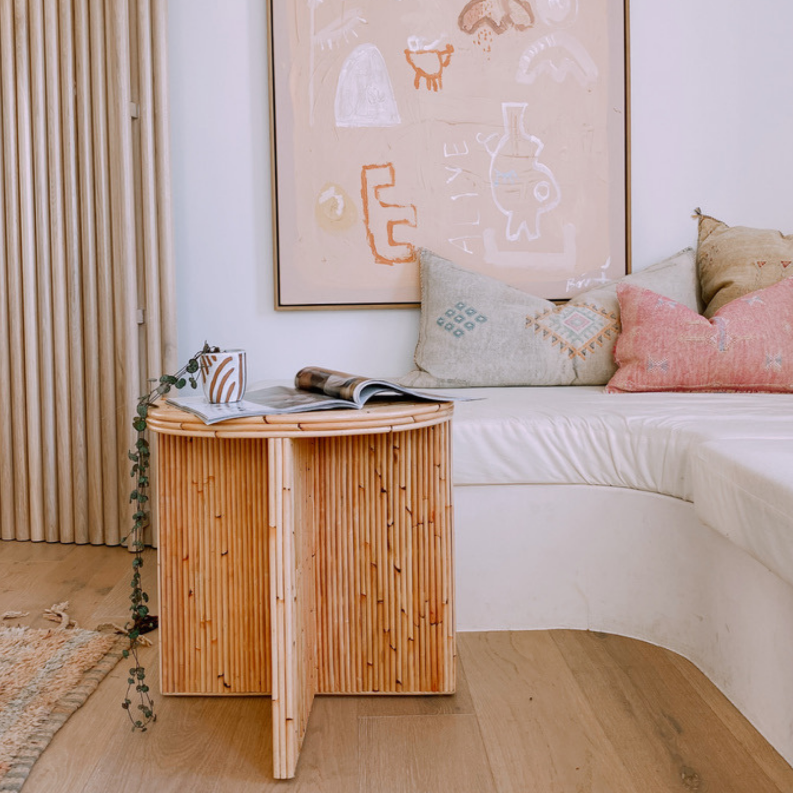 Cuba Rattan Side Table - Harvest Design Living