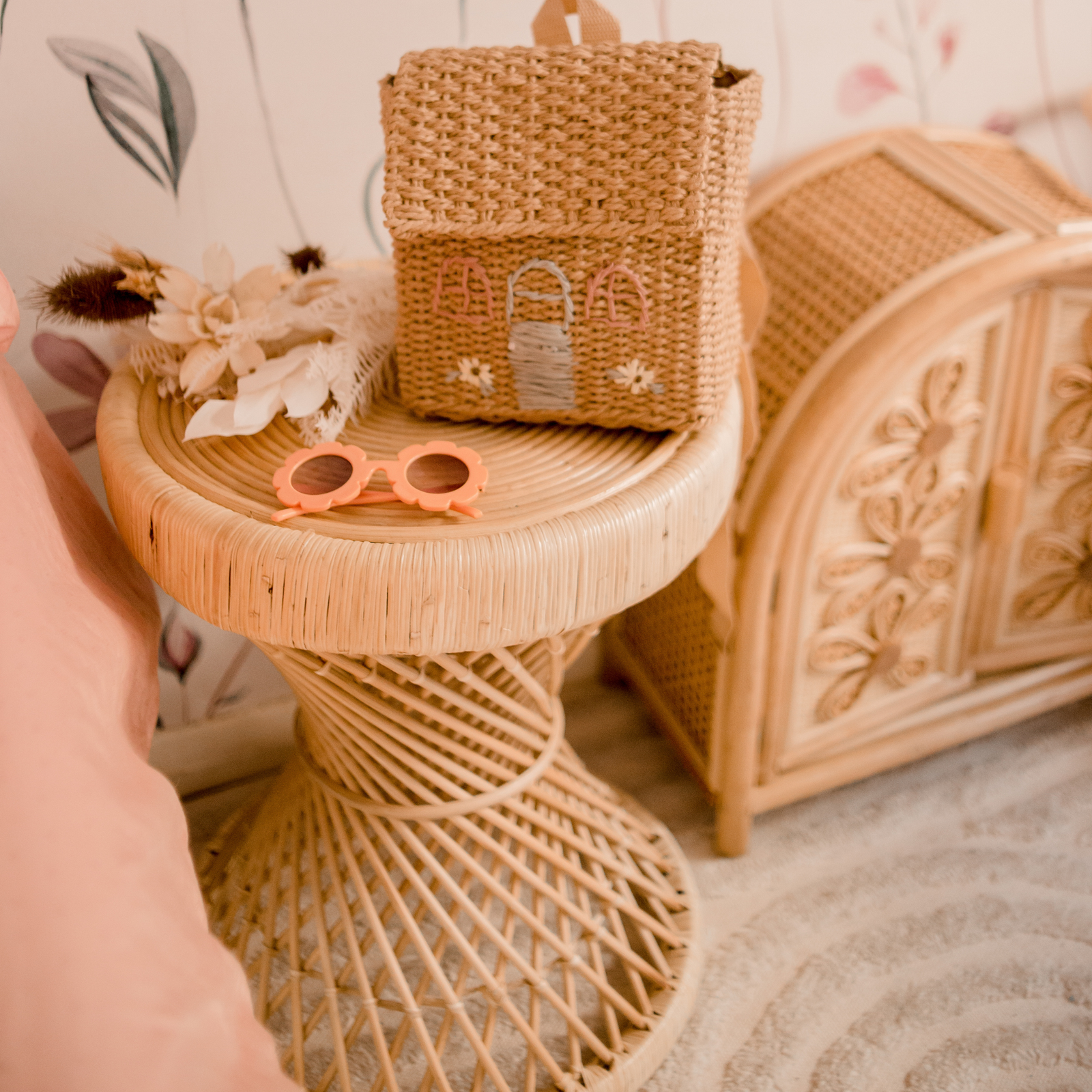 Flores Rattan Side Table - Harvest Design Living