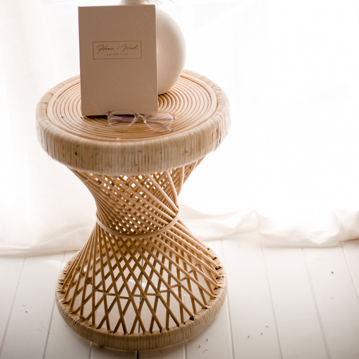 Flores Rattan Side Table Harvest Design Living