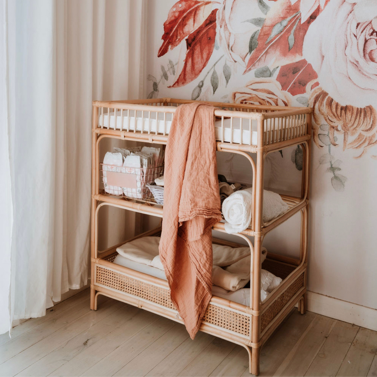 Kaia Rattan Baby Change Table -HarvestDesignLiving