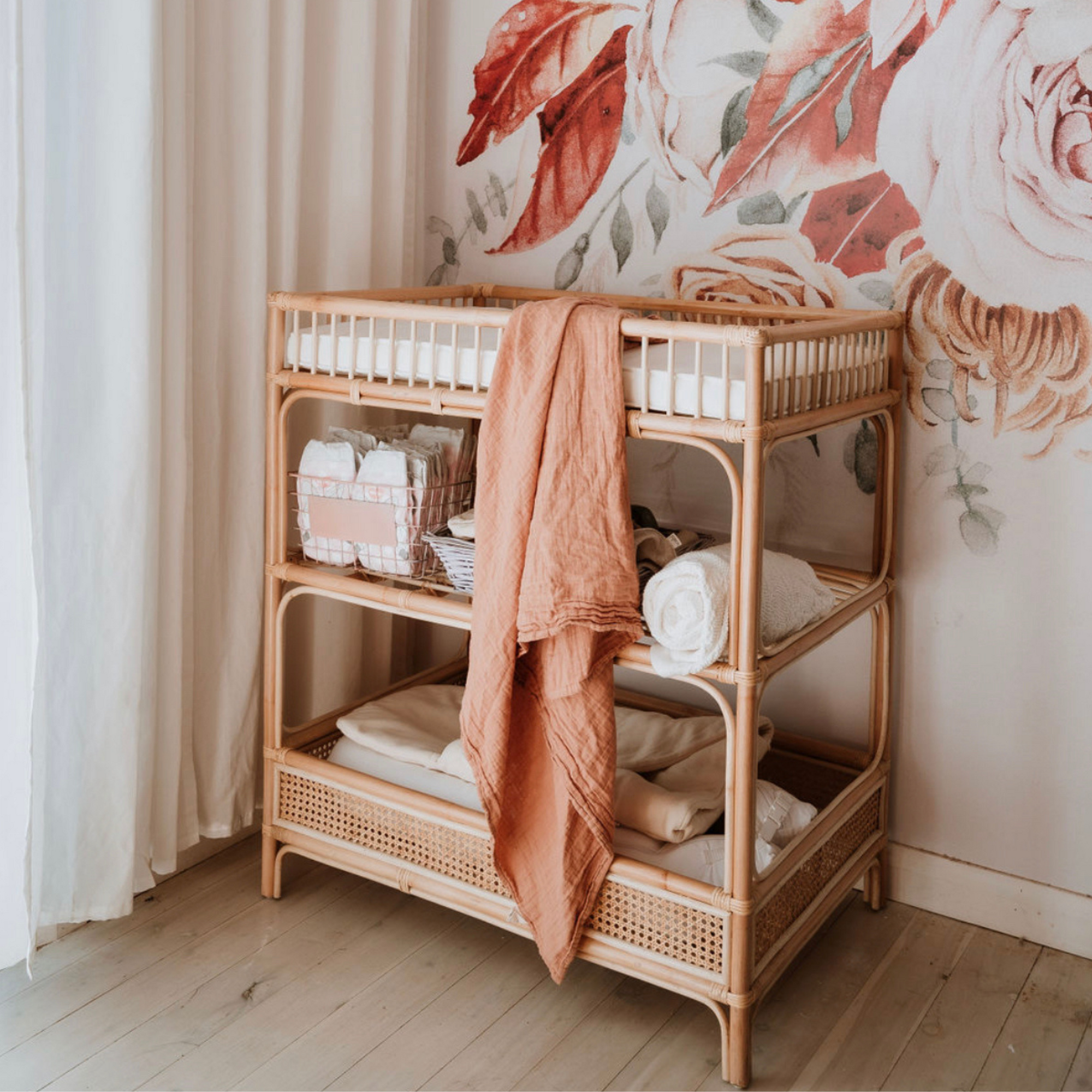 Kaia Rattan Baby Change Table -HarvestDesignLiving