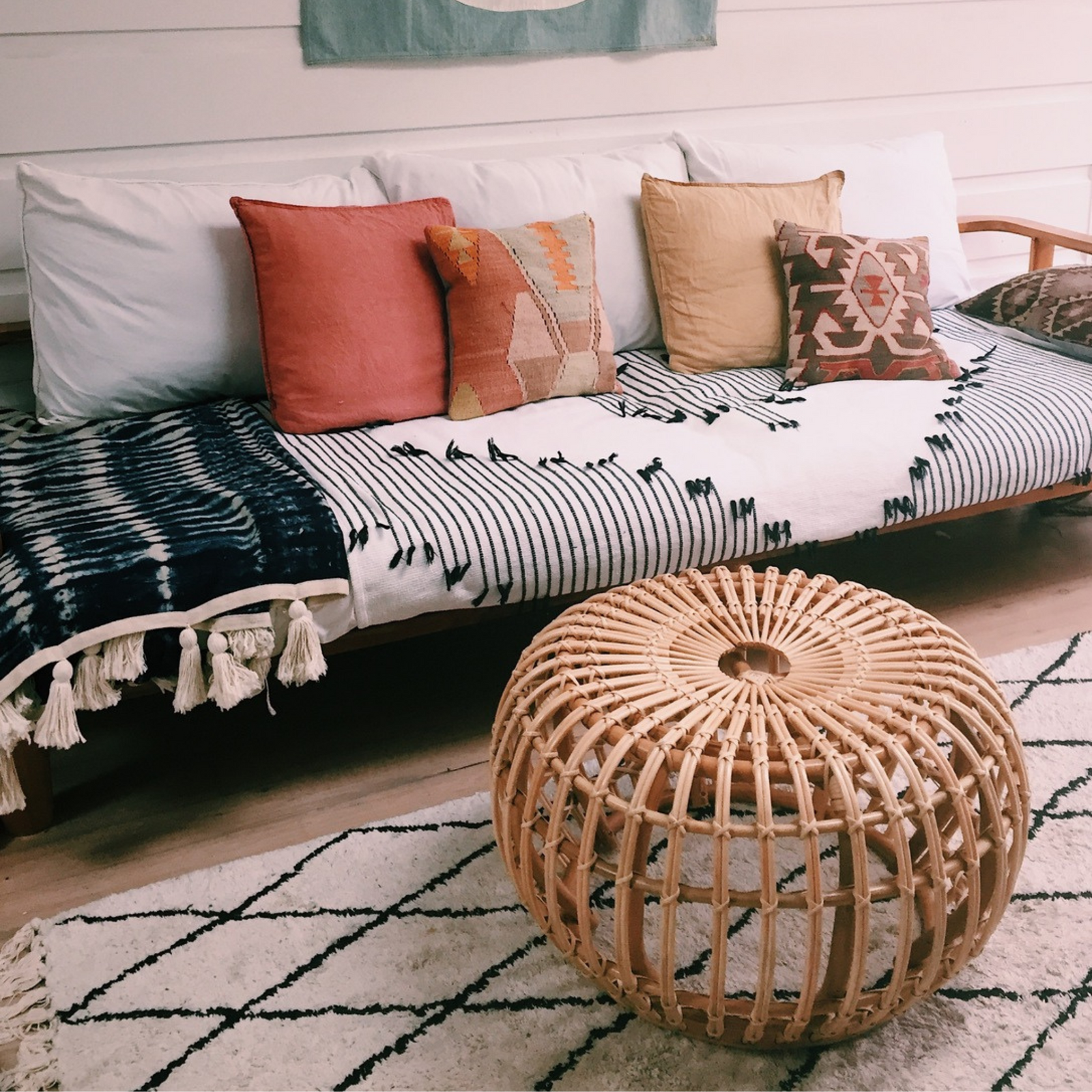 Lombok Rattan Ottoman - Harvest Design Living