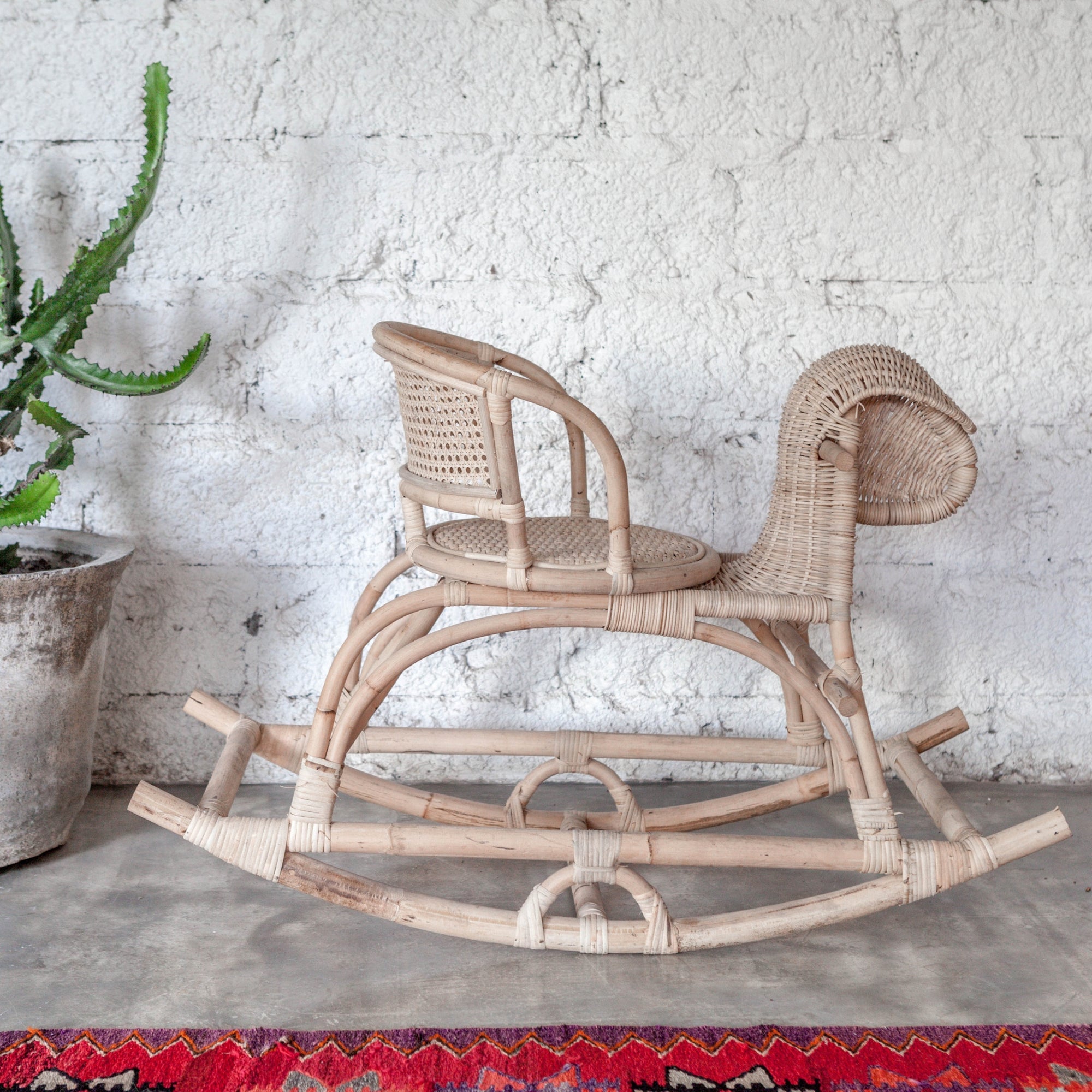 Pebble Pony Rattan Rocking Horse - Harvest Design Living