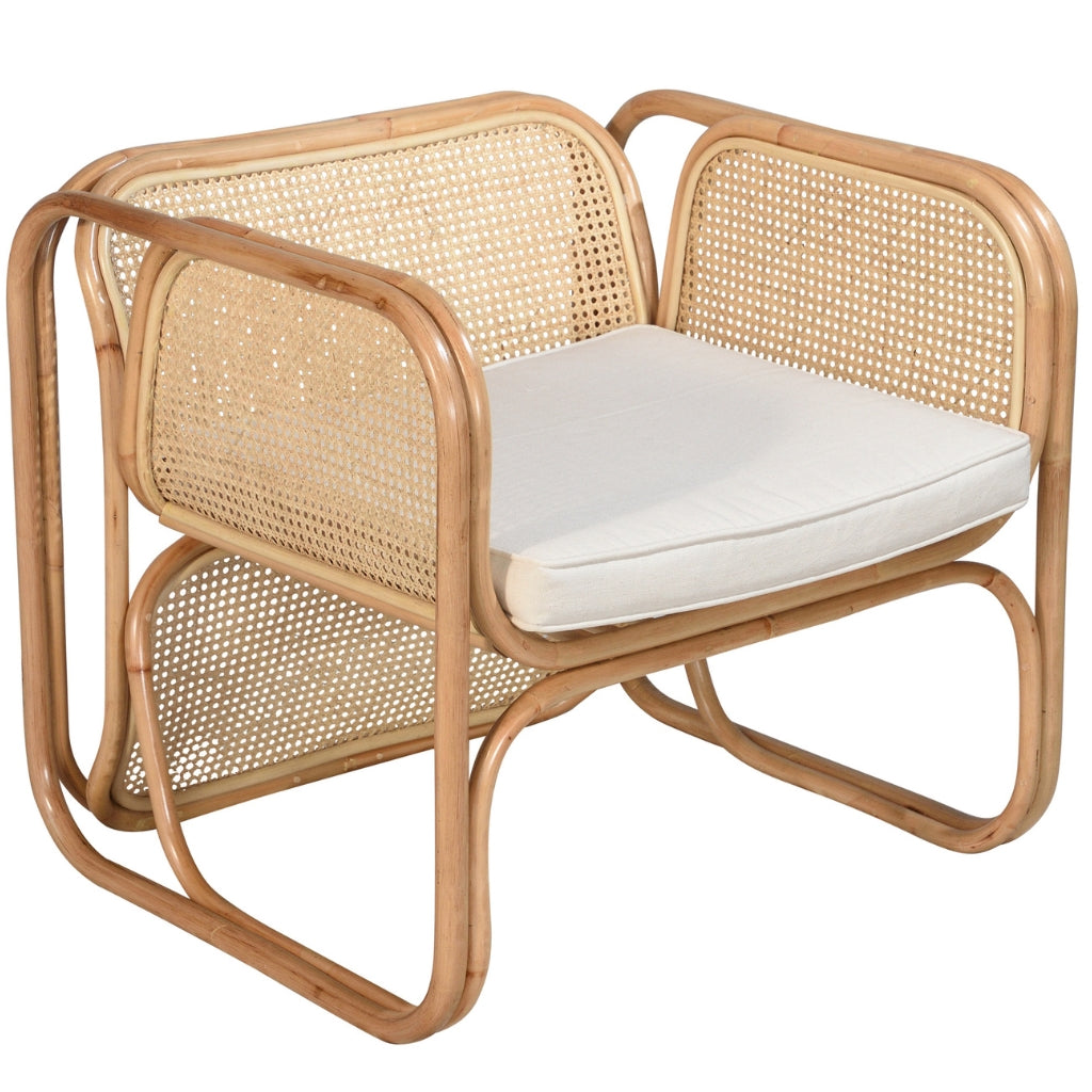 JB Deluxe Rattan Armchair Open Weave Harvest Design Living
