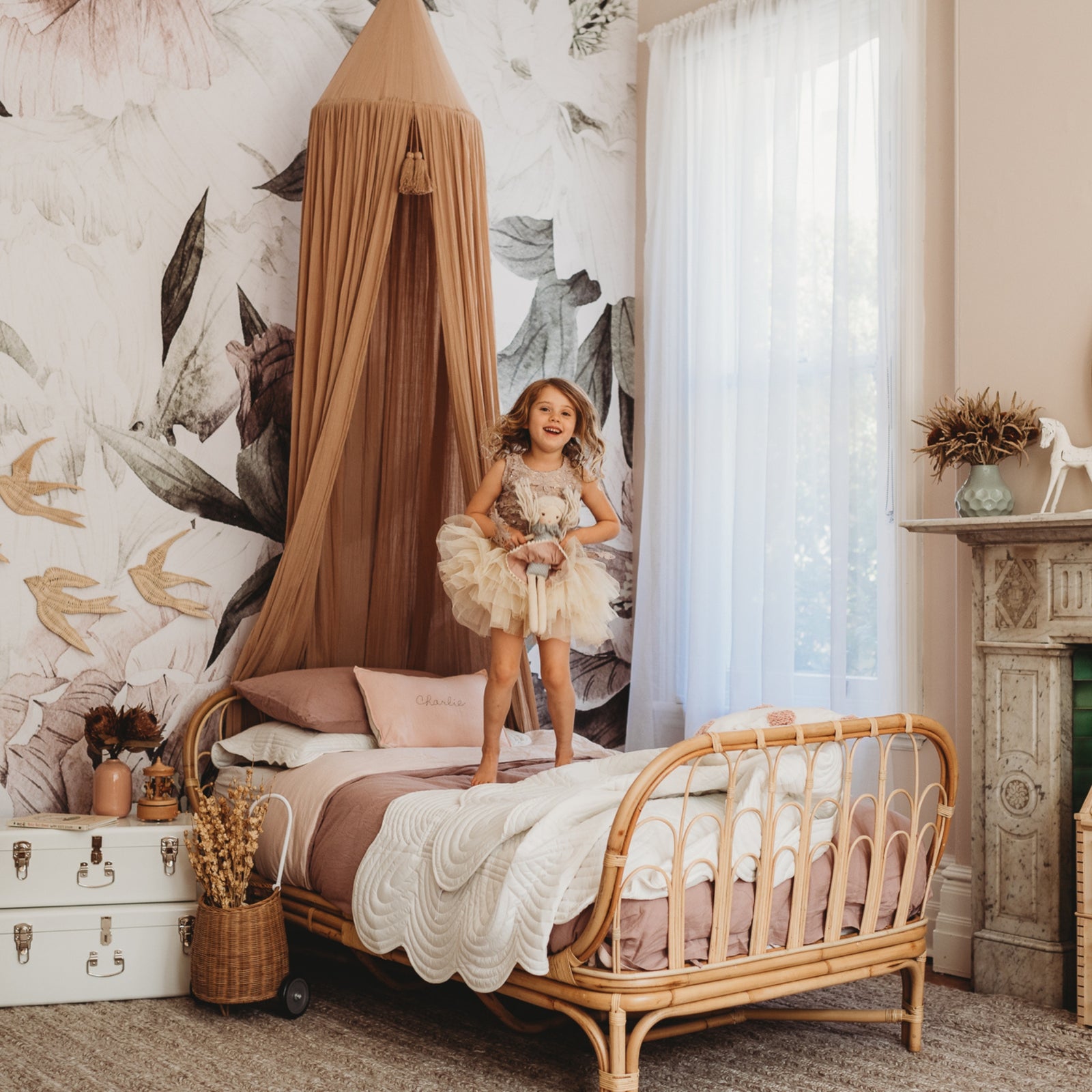 Luna Rattan Toddler Bed Frame - Harvest Design Living