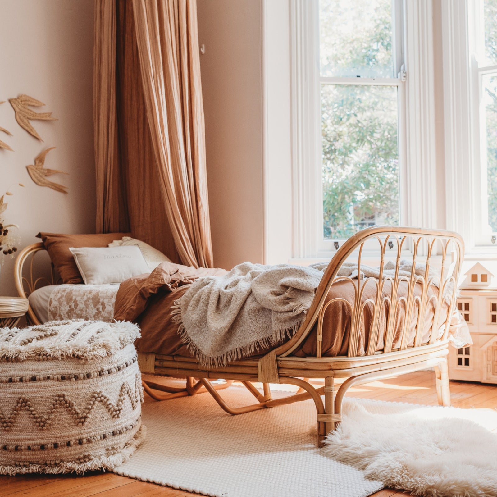 Luna Rattan Toddler Bed Frame - Harvest Design Living